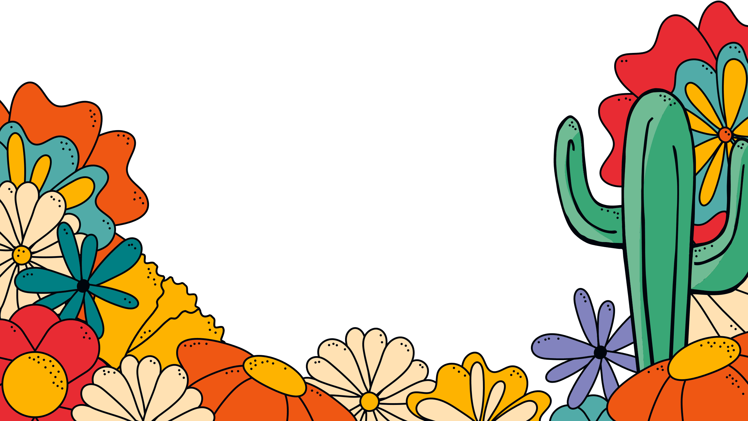 Colorful flowers and plants illustration