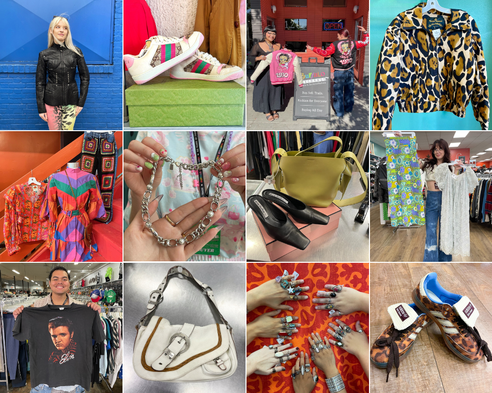 Bottom Collage Collage of brightly colored clothes and accessories