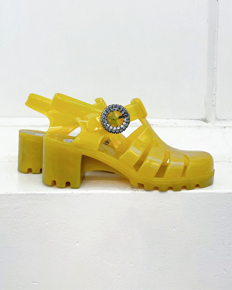 Blog-18-Edited Yellow heeled fisherman sandals with rhinestone buckle
